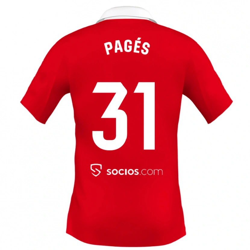Danxen Kinder Lukas Pagés #31 Rot Weiß Grau Auswärtstrikot Trikot 2025/26 T-Shirt Schweiz