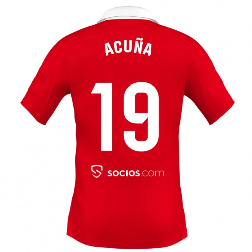 Danxen Kinder Marcos Acuna #19 Rot Weiß Grau Auswärtstrikot Trikot 2025/26 T-Shirt Schweiz