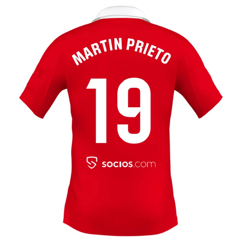 Danxen Kinder Cristina Martín-Prieto Gutiérrez #19 Rot Weiß Grau Auswärtstrikot Trikot 2025/26 T-Shirt Schweiz