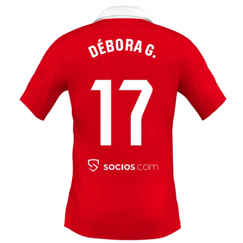 Danxen Kinder Débora García Mateo #17 Rot Weiß Grau Auswärtstrikot Trikot 2025/26 T-Shirt Schweiz