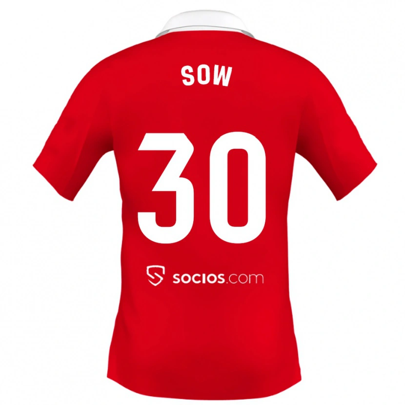 Danxen Kinder Ibrahima Sow #30 Rot Weiß Grau Auswärtstrikot Trikot 2025/26 T-Shirt Schweiz