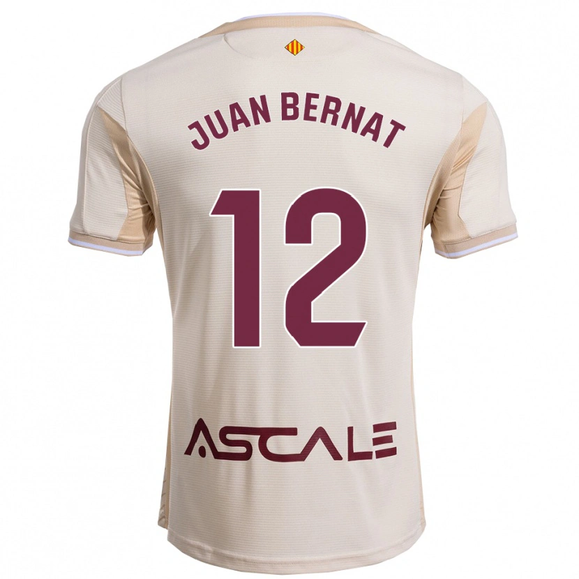 Danxen Kinder Juan Bernat #12 Cremeweiß Burgunderrot Auswärtstrikot Trikot 2025/26 T-Shirt Schweiz