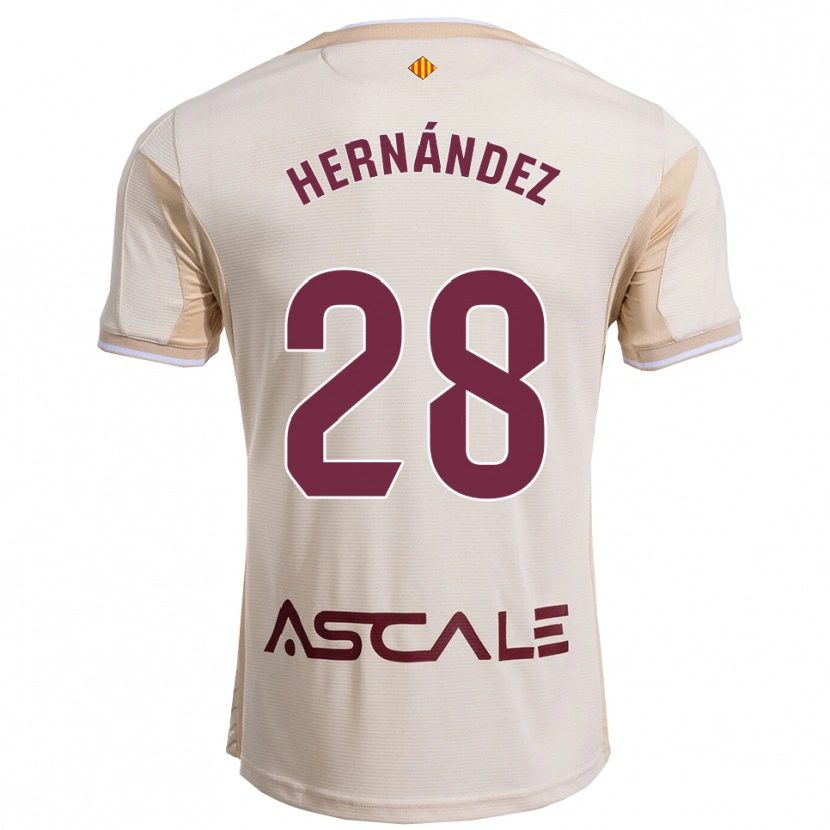 Danxen Kinder Gerard Hernández #28 Cremeweiß Burgunderrot Auswärtstrikot Trikot 2025/26 T-Shirt Schweiz