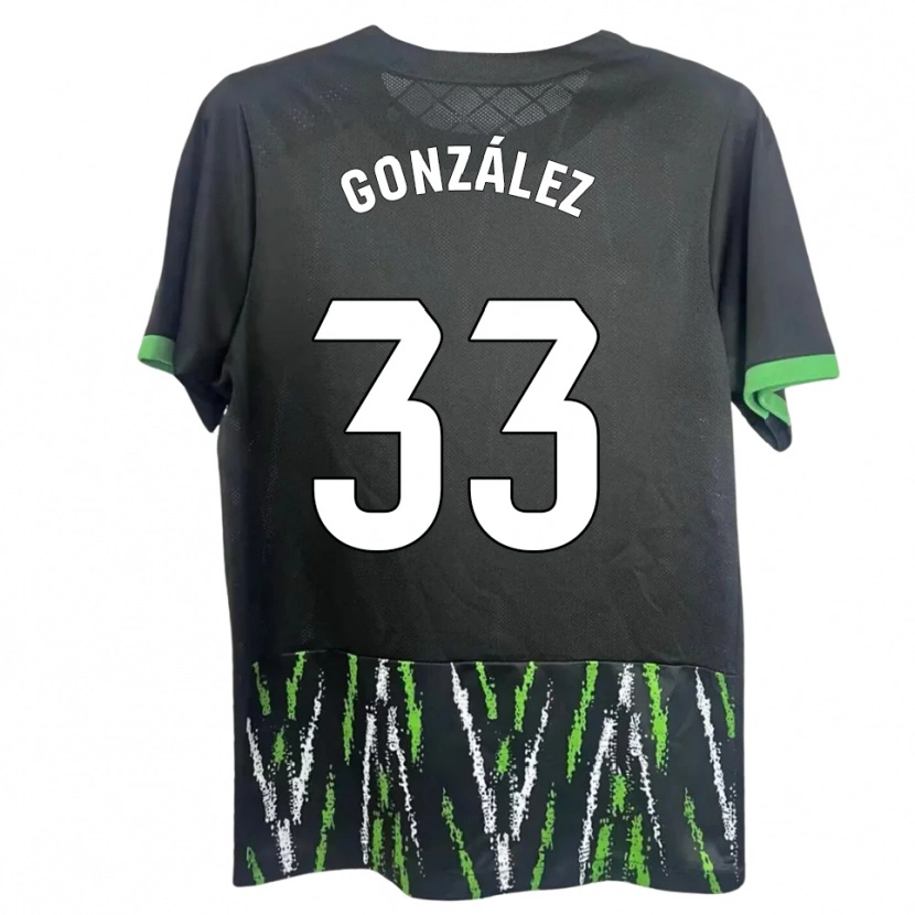 Danxen Kinder Nico González #33 Schwarz Grün Auswärtstrikot Trikot 2025/26 T-Shirt Schweiz