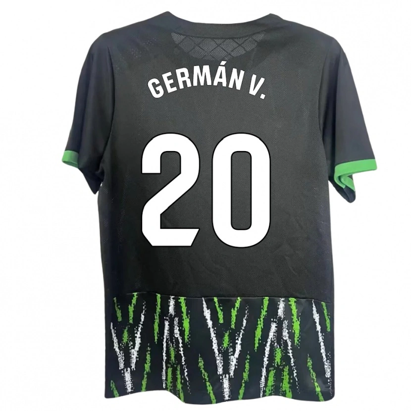 Danxen Kinder Germán Valera #20 Schwarz Grün Auswärtstrikot Trikot 2025/26 T-Shirt Schweiz