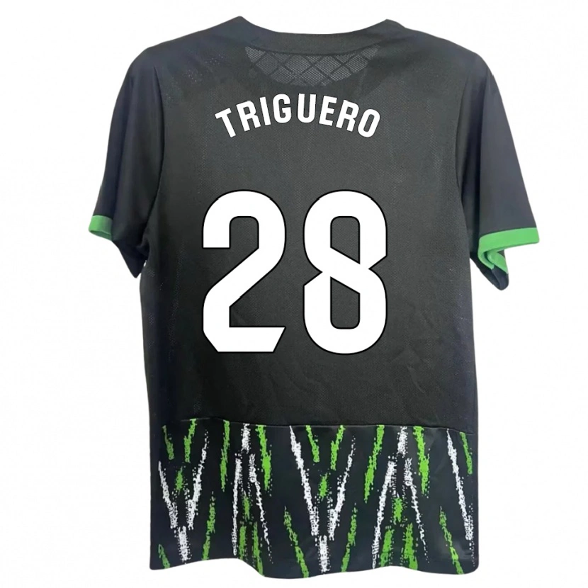 Danxen Kinder Dani Triguero #28 Schwarz Grün Auswärtstrikot Trikot 2025/26 T-Shirt Schweiz