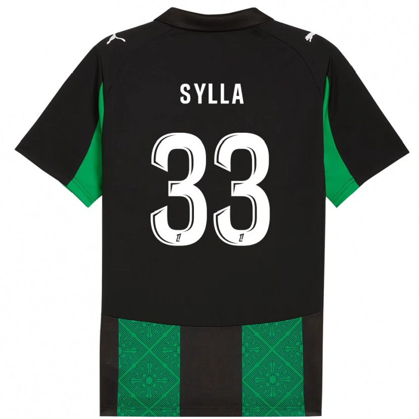 Danxen Kinder Fodé Sylla #33 Schwarz Grün Auswärtstrikot Trikot 2025/26 T-Shirt Schweiz