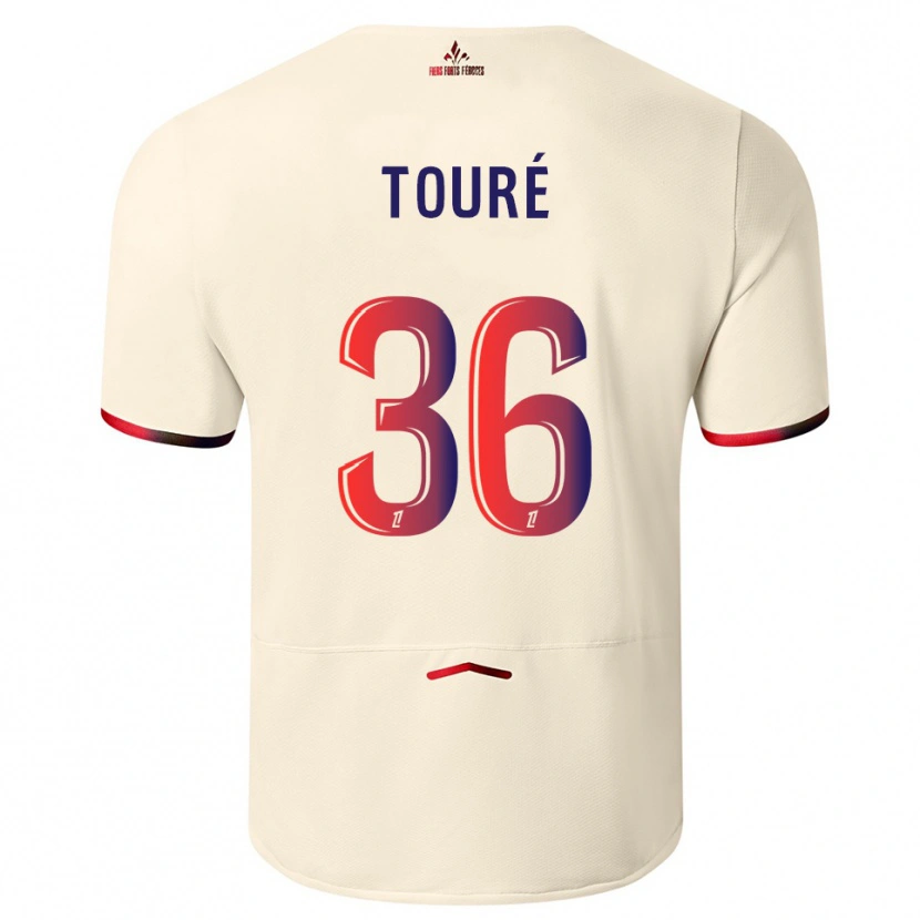 Danxen Kinder Ousmane Touré #36 Cremeweiß Rot Auswärtstrikot Trikot 2025/26 T-Shirt Schweiz