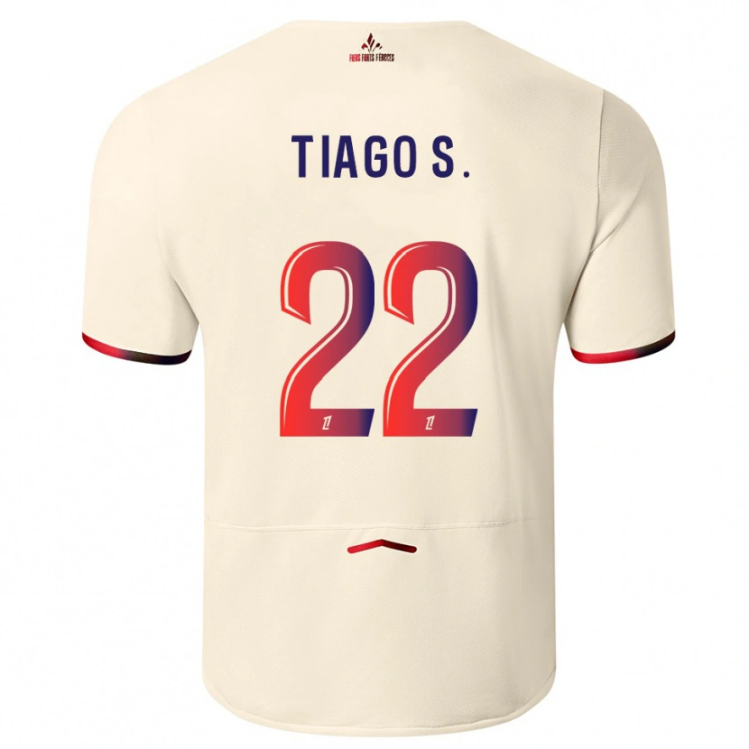 Danxen Kinder Tiago Santos #22 Cremeweiß Rot Auswärtstrikot Trikot 2025/26 T-Shirt Schweiz