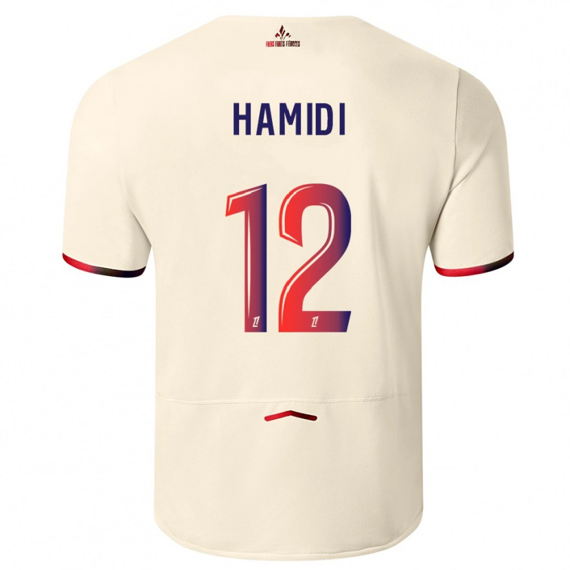 Danxen Kinder Kamel Hamidi #12 Cremeweiß Rot Auswärtstrikot Trikot 2025/26 T-Shirt Schweiz