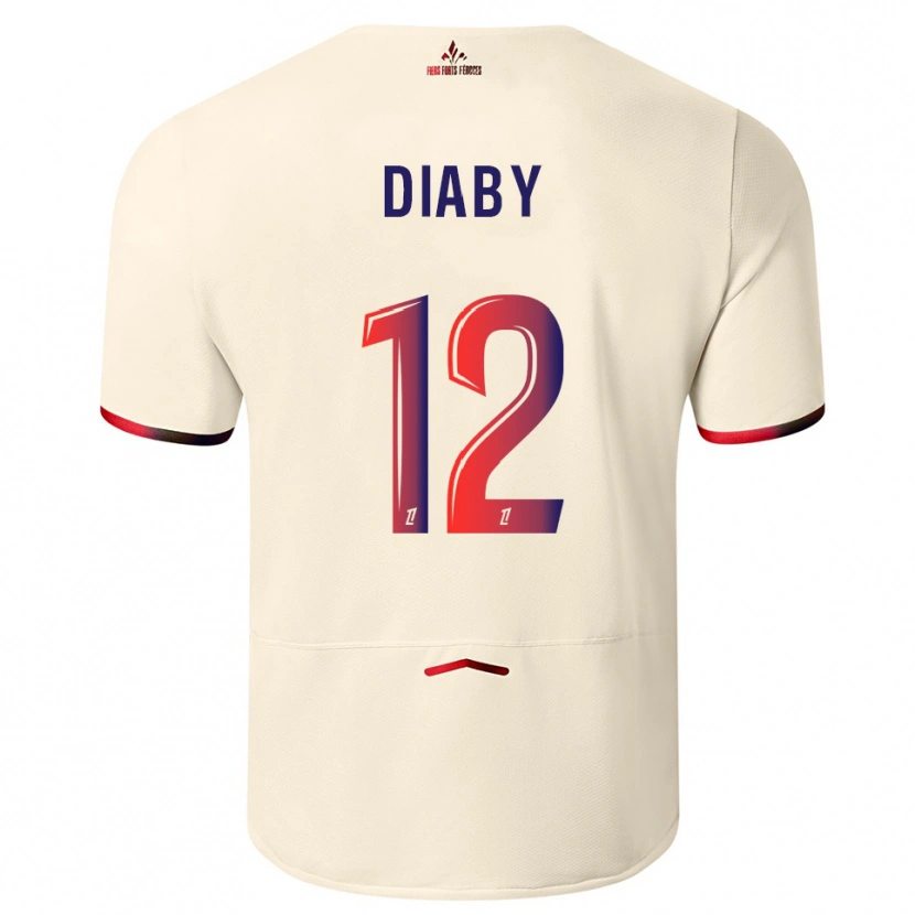 Danxen Kinder Bafodé Diaby #12 Cremeweiß Rot Auswärtstrikot Trikot 2025/26 T-Shirt Schweiz