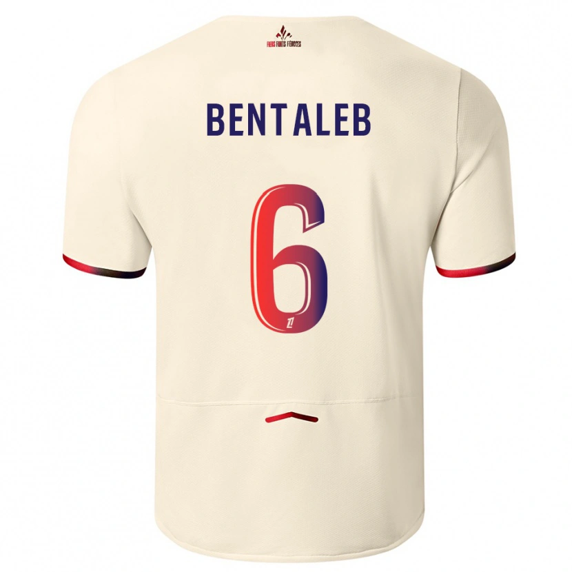 Danxen Kinder Nabil Bentaleb #6 Cremeweiß Rot Auswärtstrikot Trikot 2025/26 T-Shirt Schweiz