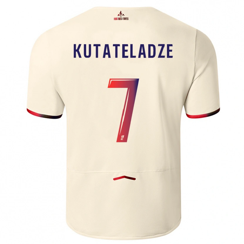 Danxen Kinder Alexandre Kutateladze #7 Cremeweiß Rot Auswärtstrikot Trikot 2025/26 T-Shirt Schweiz