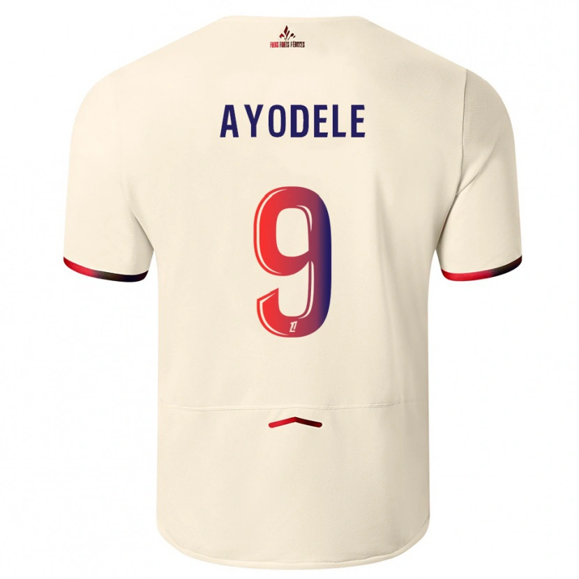 Danxen Kinder Adeshina Ayodele #9 Cremeweiß Rot Auswärtstrikot Trikot 2025/26 T-Shirt Schweiz