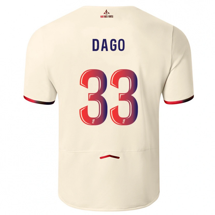 Danxen Kinder Trévis Dago #33 Cremeweiß Rot Auswärtstrikot Trikot 2025/26 T-Shirt Schweiz