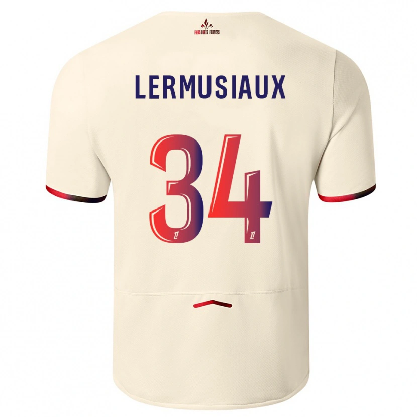 Danxen Kinder Chrystal Lermusiaux #34 Cremeweiß Rot Auswärtstrikot Trikot 2025/26 T-Shirt Schweiz