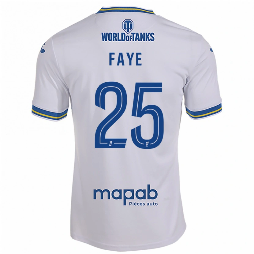 Danxen Kinder Abdoulaye Faye #25 Weiß Himmelblau Auswärtstrikot Trikot 2025/26 T-Shirt Schweiz