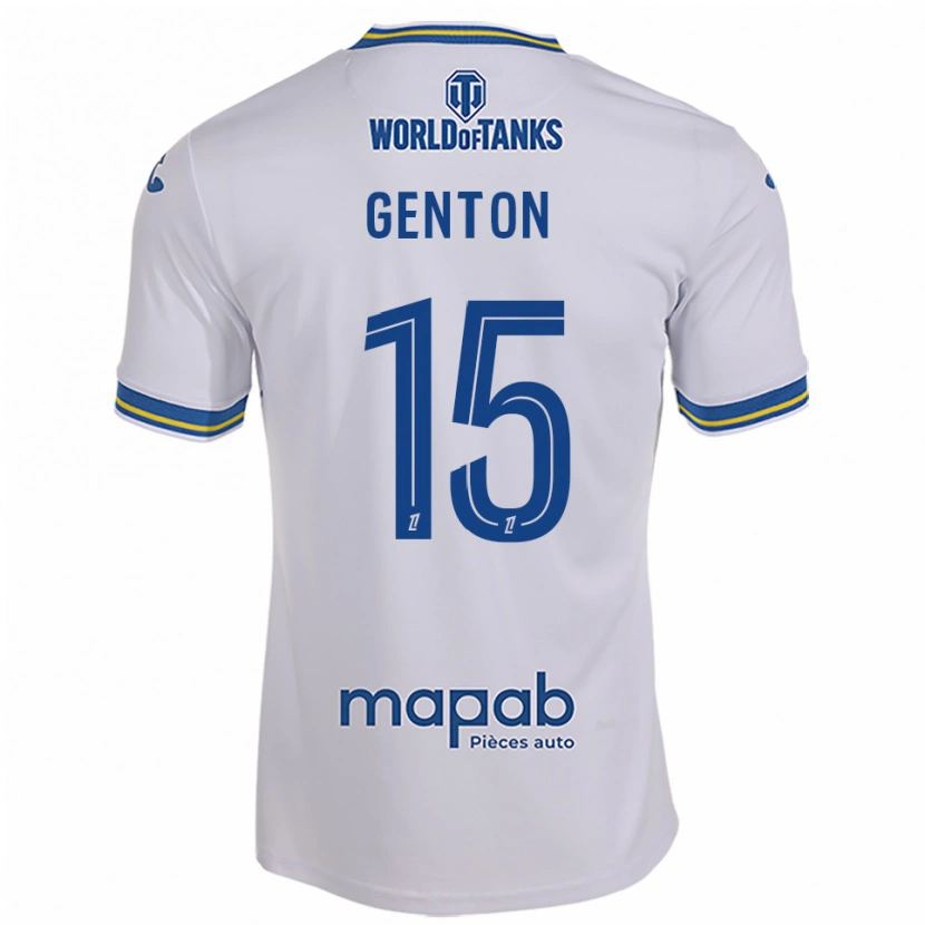 Danxen Kinder Enzo Genton #15 Weiß Himmelblau Auswärtstrikot Trikot 2025/26 T-Shirt Schweiz
