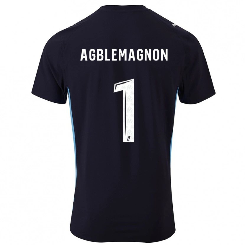 Danxen Kinder Jordan Agblemagnon #1 Schwarz Himmelblau Auswärtstrikot Trikot 2025/26 T-Shirt Schweiz