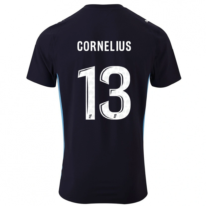 Danxen Kinder Derek Cornelius #13 Schwarz Himmelblau Auswärtstrikot Trikot 2025/26 T-Shirt Schweiz