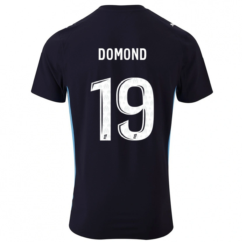 Danxen Kinder Chelsea Domond #19 Schwarz Himmelblau Auswärtstrikot Trikot 2025/26 T-Shirt Schweiz