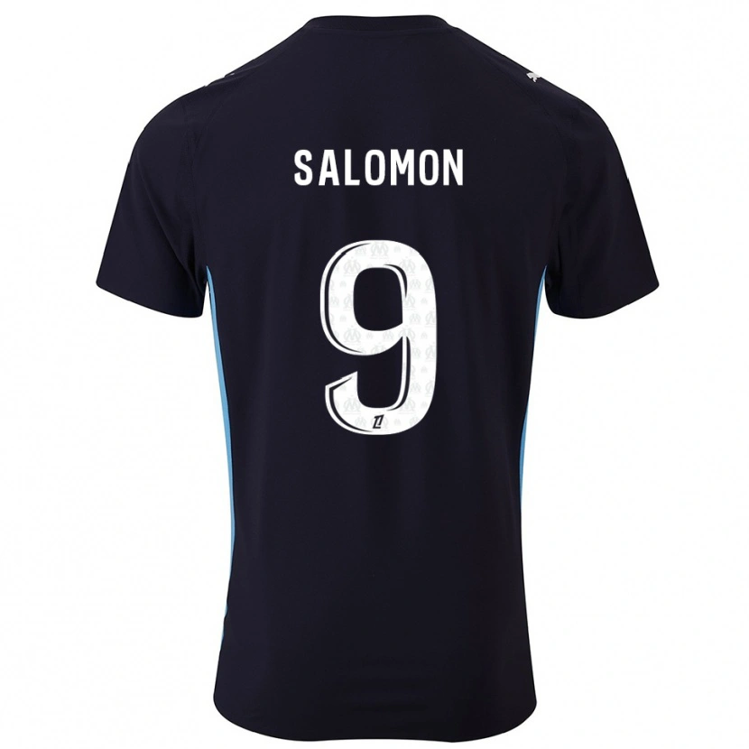 Danxen Kinder Maeva Salomon #9 Schwarz Himmelblau Auswärtstrikot Trikot 2025/26 T-Shirt Schweiz