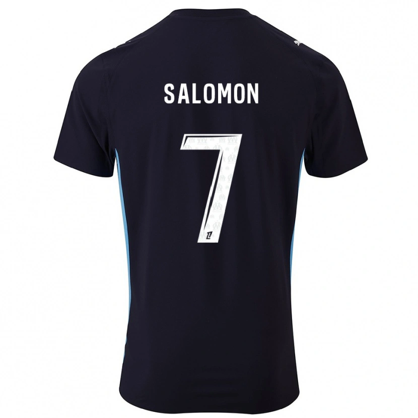 Danxen Kinder Maëva Salomon #7 Schwarz Himmelblau Auswärtstrikot Trikot 2025/26 T-Shirt Schweiz