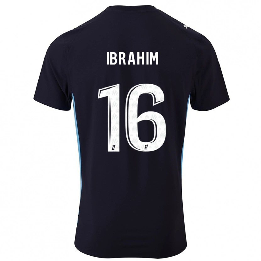 Danxen Kinder Ayman Ibrahim #16 Schwarz Himmelblau Auswärtstrikot Trikot 2025/26 T-Shirt Schweiz