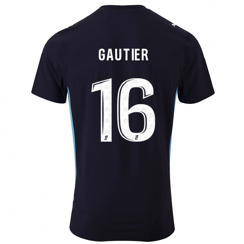 Danxen Kinder Elisa Gautier #16 Schwarz Himmelblau Auswärtstrikot Trikot 2025/26 T-Shirt Schweiz