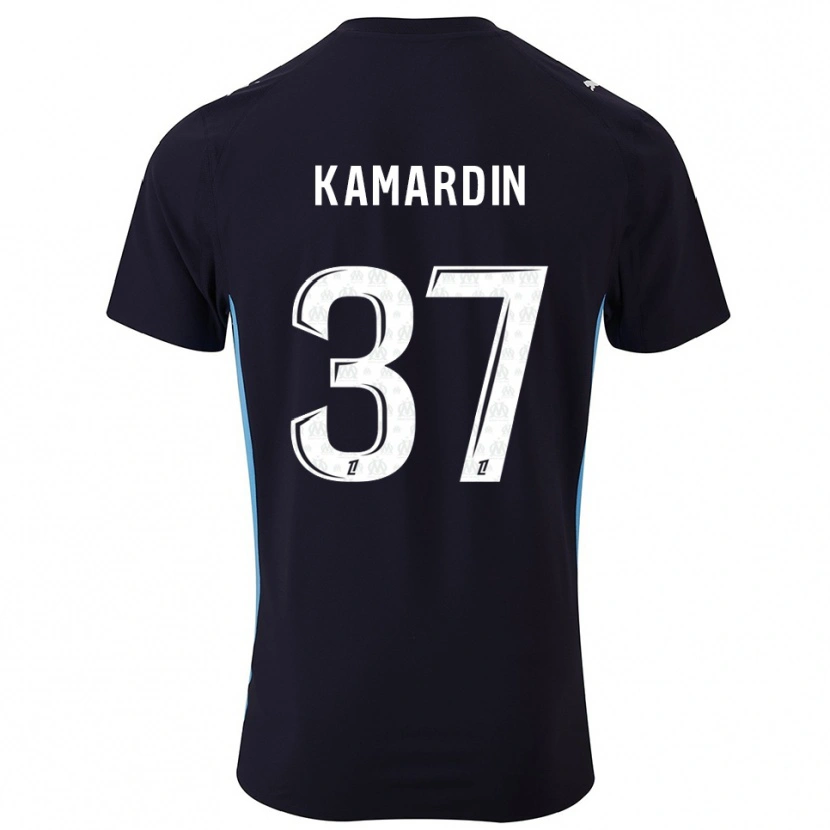 Danxen Kinder Aaron Kamardin #37 Schwarz Himmelblau Auswärtstrikot Trikot 2025/26 T-Shirt Schweiz