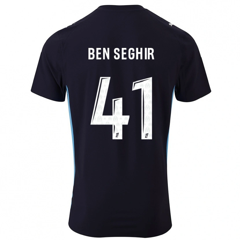 Danxen Kinder Salim Ben Seghir #41 Schwarz Himmelblau Auswärtstrikot Trikot 2025/26 T-Shirt Schweiz