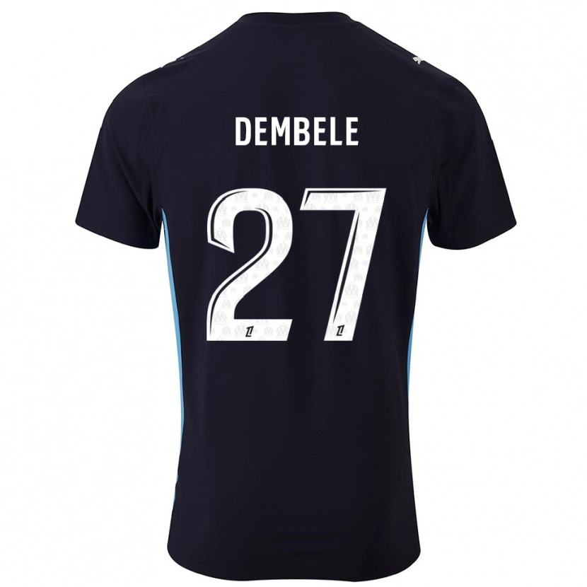 Danxen Kinder Coumba Dembélé #27 Schwarz Himmelblau Auswärtstrikot Trikot 2025/26 T-Shirt Schweiz