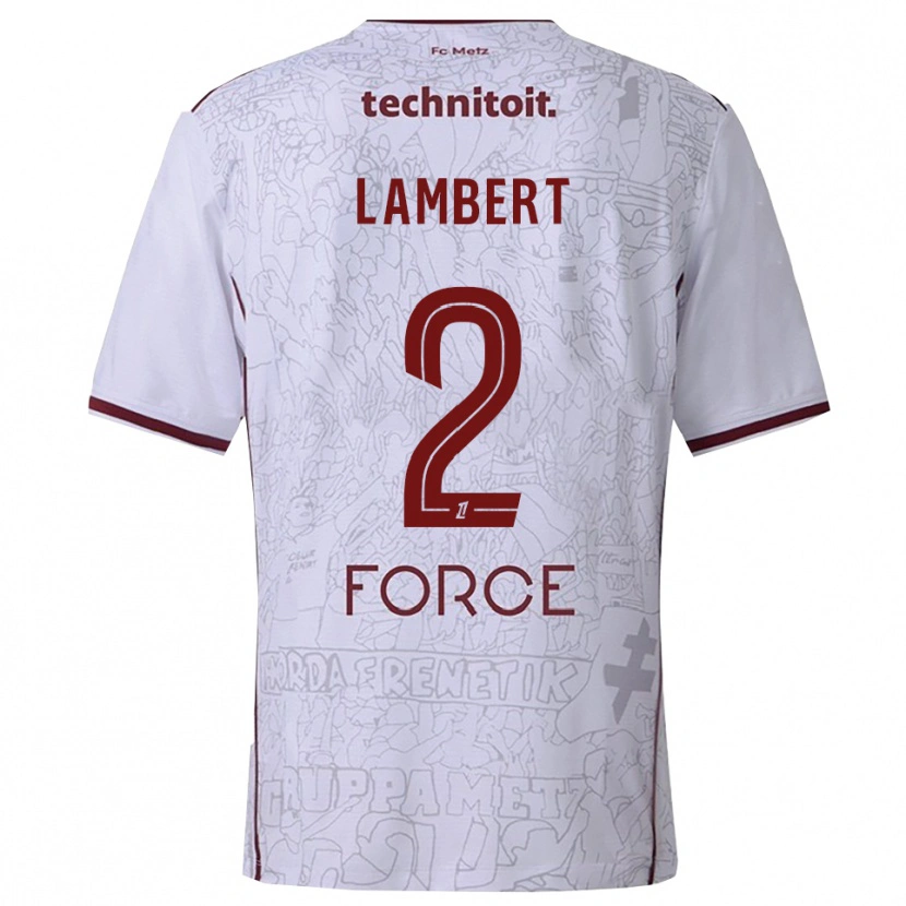 Danxen Kinder Anaïs Lambert #2 Weiß Burgunderrot Auswärtstrikot Trikot 2025/26 T-Shirt Schweiz