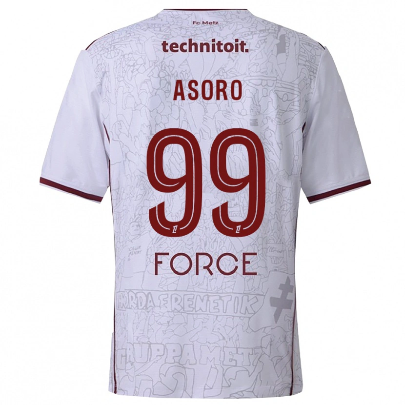 Danxen Kinder Joel Asoro #99 Weiß Burgunderrot Auswärtstrikot Trikot 2025/26 T-Shirt Schweiz