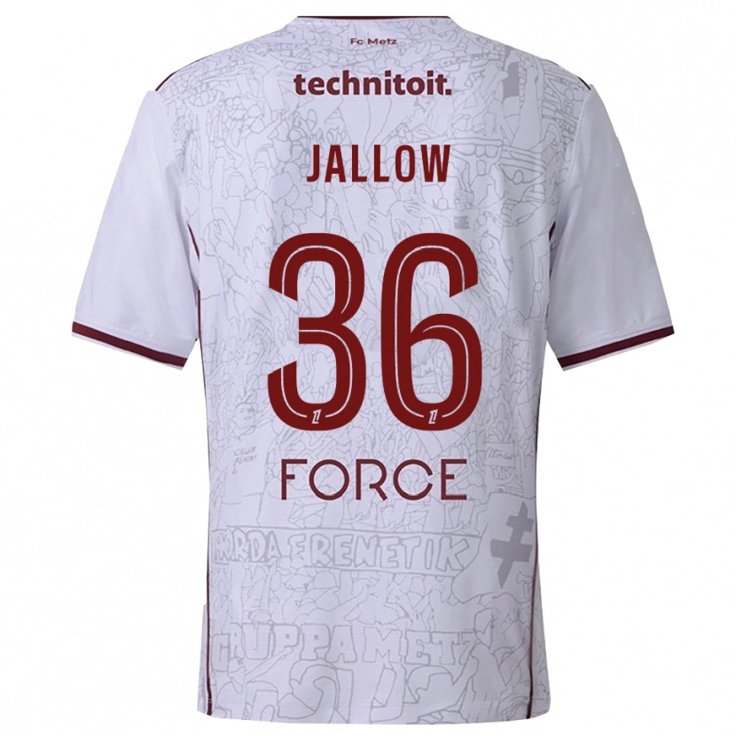 Danxen Kinder Ablie Jallow #36 Weiß Burgunderrot Auswärtstrikot Trikot 2025/26 T-Shirt Schweiz