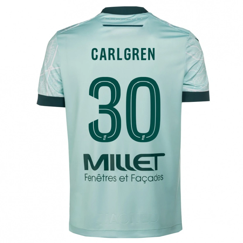 Danxen Kinder Patrik Carlgren #30 Grün Weiß Auswärtstrikot Trikot 2025/26 T-Shirt Schweiz