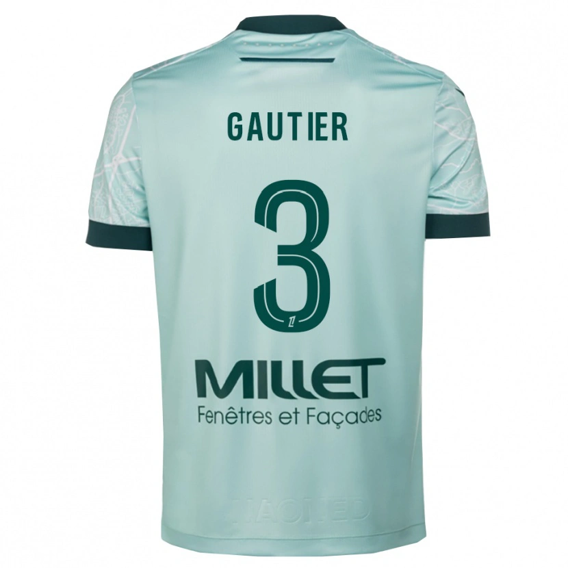 Danxen Kinder Louka Gautier #3 Grün Weiß Auswärtstrikot Trikot 2025/26 T-Shirt Schweiz