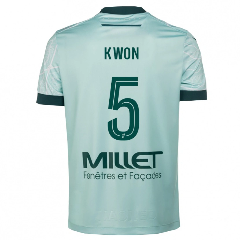 Danxen Kinder Hyeok-Kyu Kwon #5 Grün Weiß Auswärtstrikot Trikot 2025/26 T-Shirt Schweiz