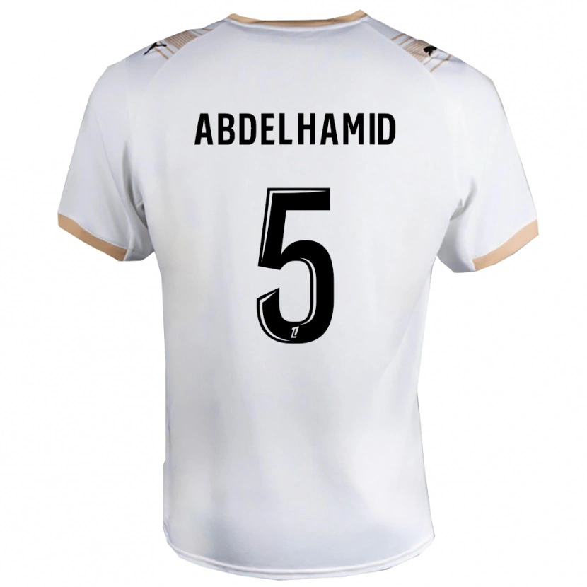 Danxen Kinder Yunis Abdelhamid #5 Weiß Schwarz Auswärtstrikot Trikot 2025/26 T-Shirt Schweiz