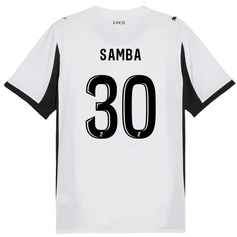 Danxen Kinder Brice Samba #30 Weiß Schwarz Auswärtstrikot Trikot 2025/26 T-Shirt Schweiz