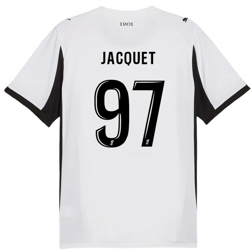 Danxen Kinder Jérémy Jacquet #97 Weiß Schwarz Auswärtstrikot Trikot 2025/26 T-Shirt Schweiz