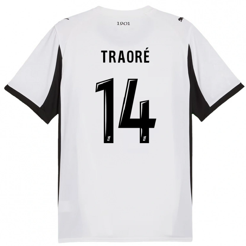 Danxen Kinder Erwan Traoré #14 Weiß Schwarz Auswärtstrikot Trikot 2025/26 T-Shirt Schweiz