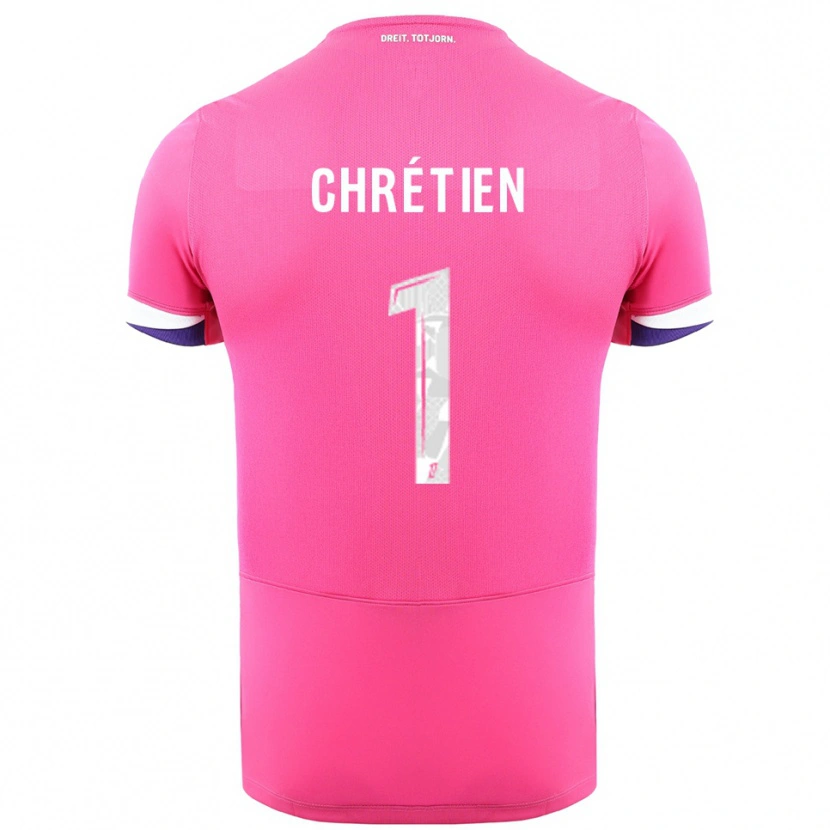 Danxen Kinder Jean-Pierre Chrétien #1 Rosa Weiß Auswärtstrikot Trikot 2025/26 T-Shirt Schweiz