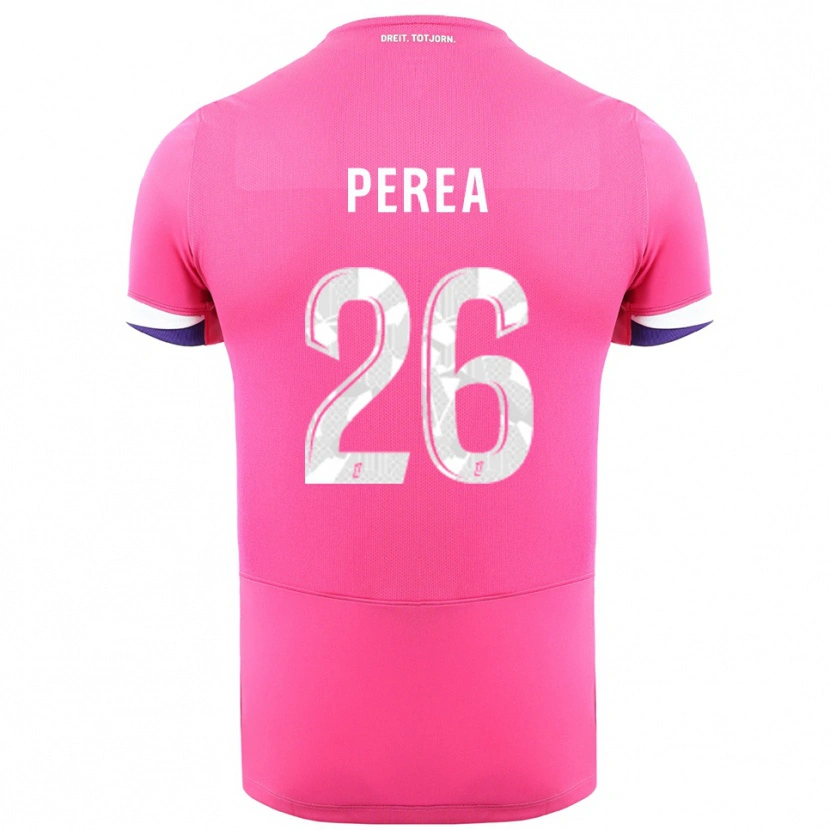 Danxen Kinder Marine Perea #26 Rosa Weiß Auswärtstrikot Trikot 2025/26 T-Shirt Schweiz