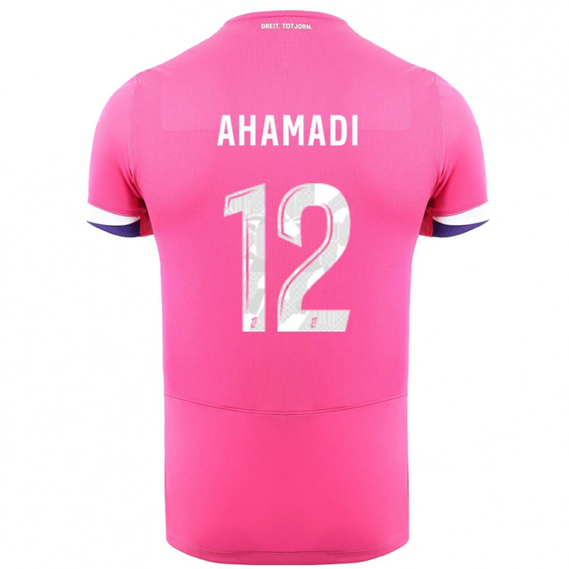 Danxen Kinder Isaack Ahamadi #12 Rosa Weiß Auswärtstrikot Trikot 2025/26 T-Shirt Schweiz