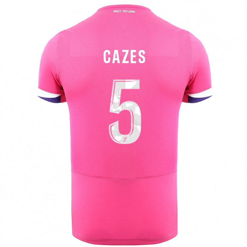 Danxen Kinder Manon Cazes #5 Rosa Weiß Auswärtstrikot Trikot 2025/26 T-Shirt Schweiz