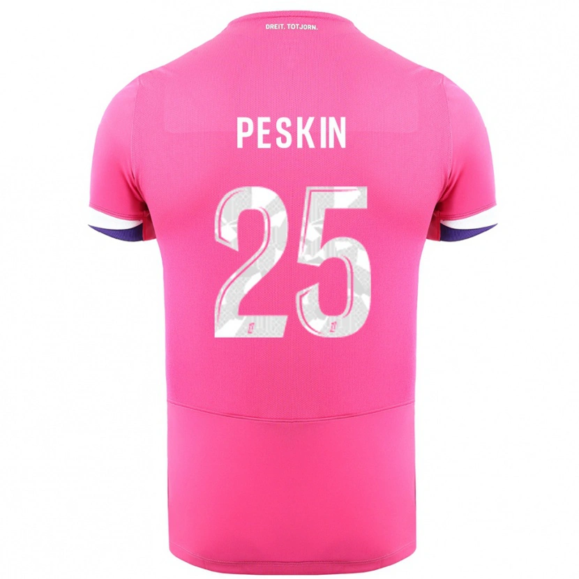 Danxen Kinder Kelso Peskin #25 Rosa Weiß Auswärtstrikot Trikot 2025/26 T-Shirt Schweiz