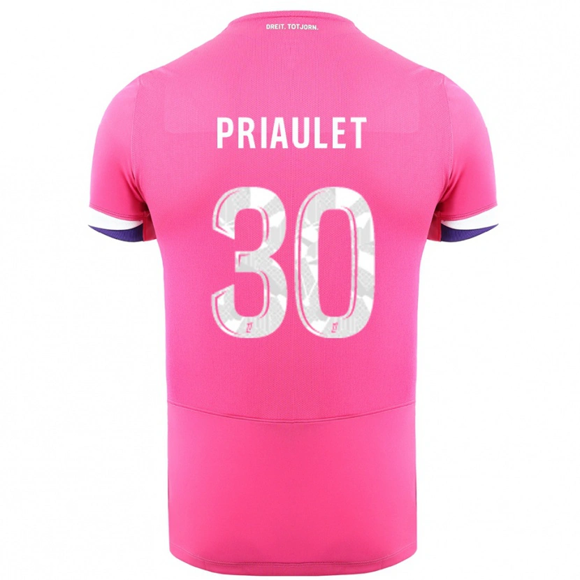 Danxen Kinder Anaïs Priaulet #30 Rosa Weiß Auswärtstrikot Trikot 2025/26 T-Shirt Schweiz