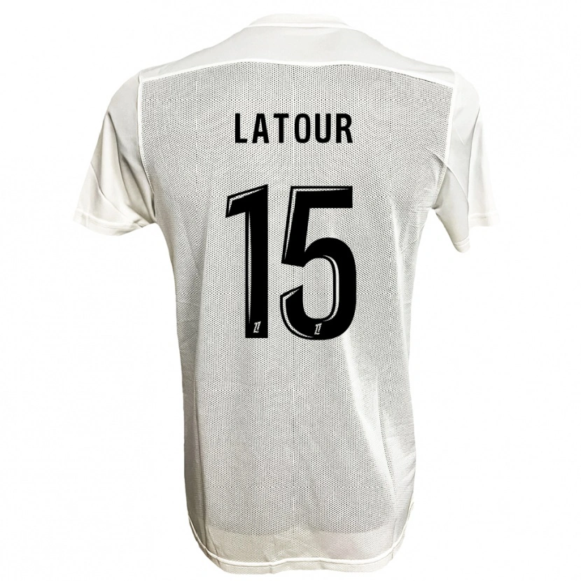 Danxen Kinder Léo Latour #15 Schwarz Weiß Auswärtstrikot Trikot 2025/26 T-Shirt Schweiz