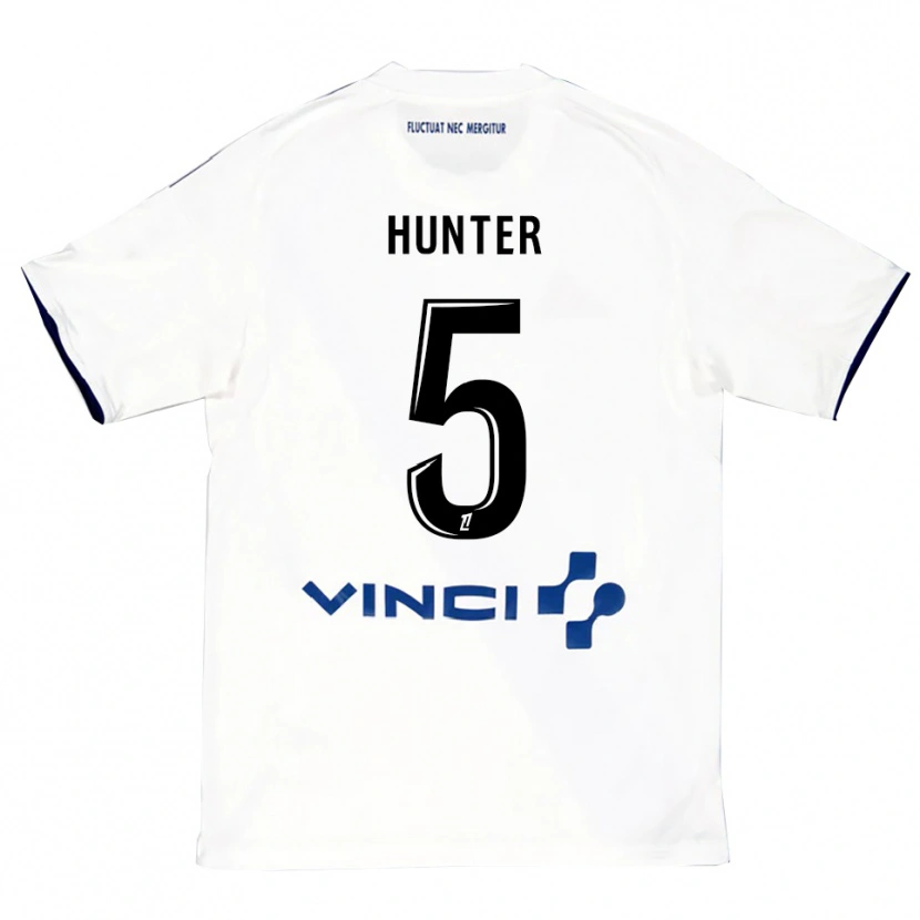 Danxen Kinder Sarah Hunter #5 Weiß Blau Auswärtstrikot Trikot 2025/26 T-Shirt Schweiz